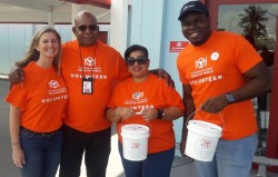 Volunteers painted the town orange collecting donations to feed seniors
