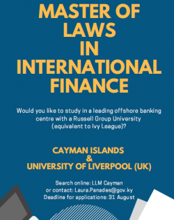 Cayman’s Own Master of Laws in International Finance Open