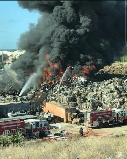 DEH and CIFS Respond to Fire at Vehicle Recycling Plant