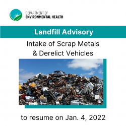 DEH Temporarily Hold on Intake of Scrap Metals and Derelict Vehicles