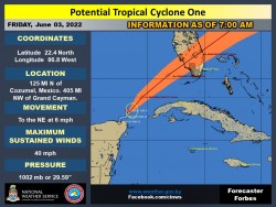 Potential Tropical Cyclone One Advisory 03/JUN/22