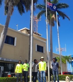 PWD Trainees Install Flag Poles at Fire Stations