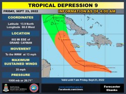 Tropical Depression 9  - Update - 23/9/2022