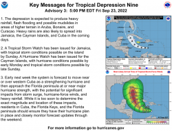 Tropical Depression 9 Update from the National Hurricane Center
