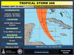 Tropical Storm Ian 4PM Update