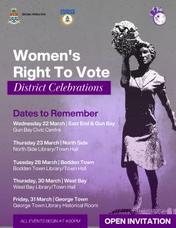Cayman’s suffragettes honoured with weeklong celebrations