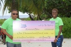 Check Presentation to Rotoract Blue President