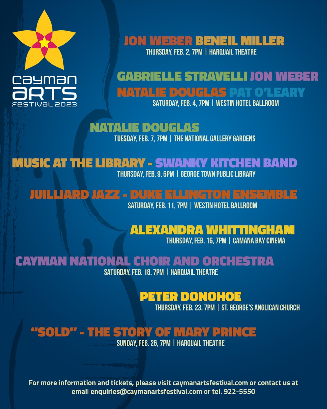 The 2023 Cayman Arts Festival gets under way next week