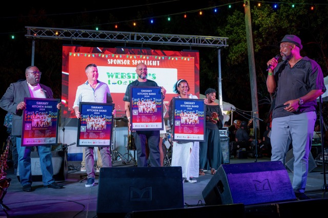Swanky Kitchen Band Recognizes Cayman Airways at Red Sky at Night
