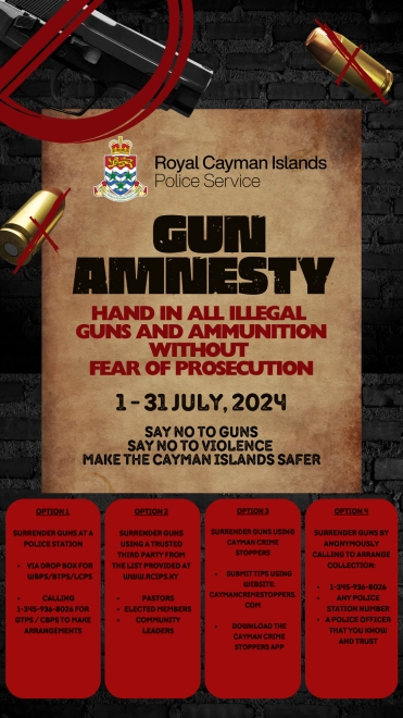 RCIPS Launches National Gun Amnesty for the Month of July