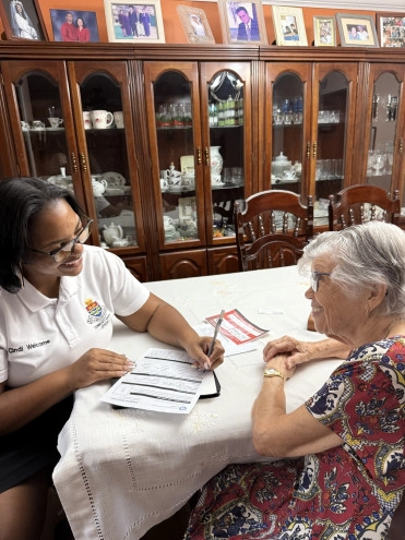 West Bay CSO Assists the Elderly with Hazard Management Emergency Information Pamphlets