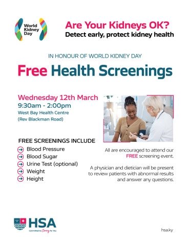 HSA Recognises World Kidney Day with Free Health Screenings in West Bay