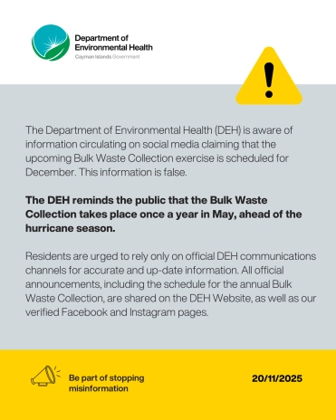 DEH Clarifies False Messaging on Bulk Waste Collection