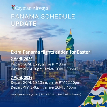 Cayman Airways Adds Extra Panama Flights for Easter