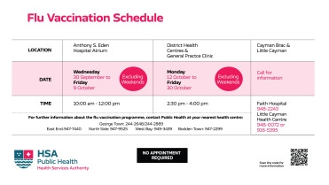 Public Health Announces 2026/27 Seasonal Flu Vaccination Schedule