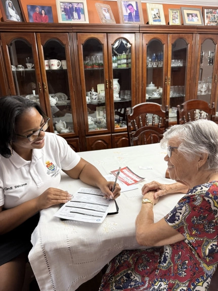 West Bay CSO Assists the Elderly with Hazard Management Emergency Information Pamphlets