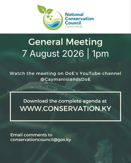The National Conservation Council will hold their next General Meeting on Friday, August 7th at 1pm.