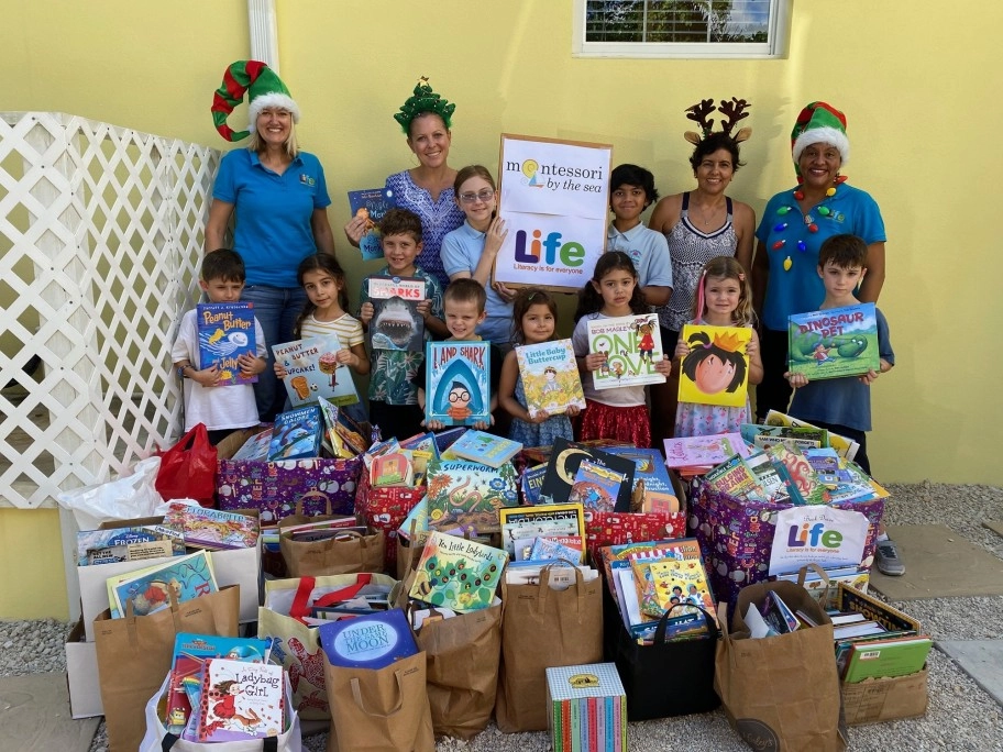 Montessori By The Sea Donates Over 1,300 Books to Local Literacy Charity