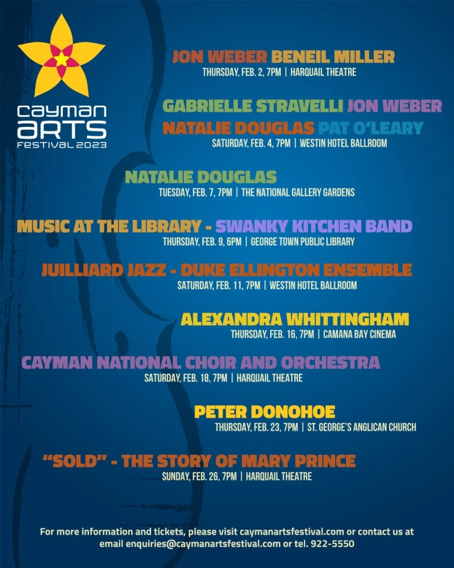 The 2023 Cayman Arts Festival gets under way next week