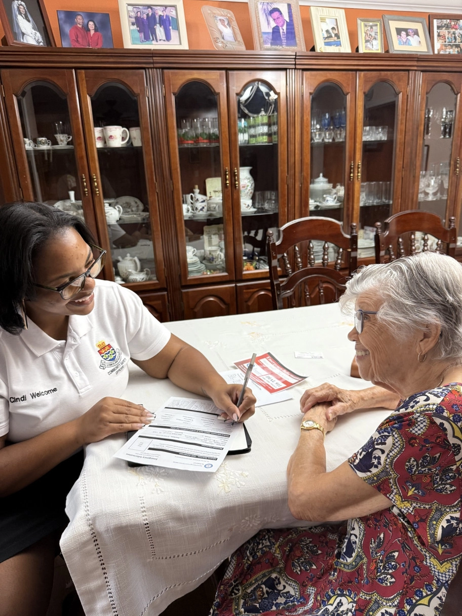 West Bay CSO Assists the Elderly with Hazard Management Emergency Information Pamphlets