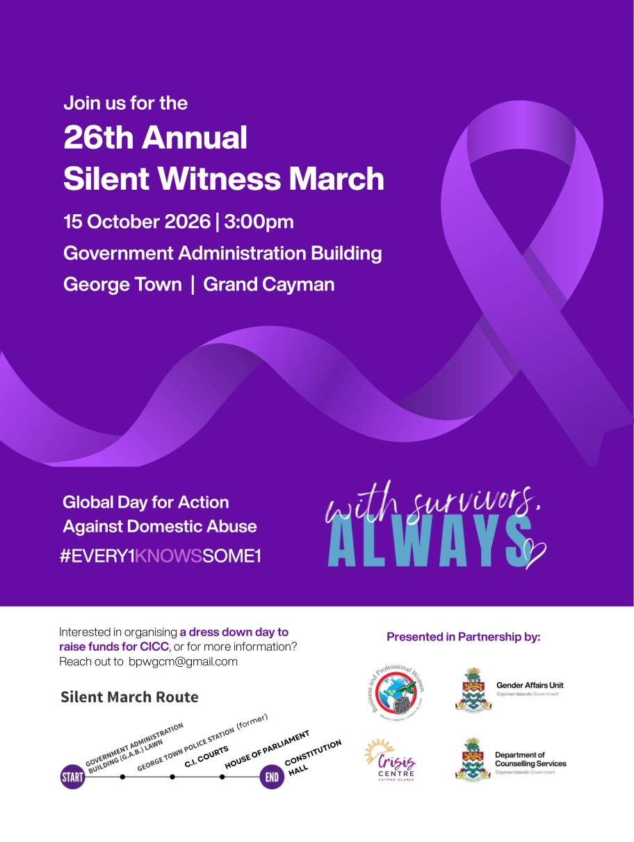 BPW Cayman Hosts 26th Annual Silent Witness March: With Survivors, Always